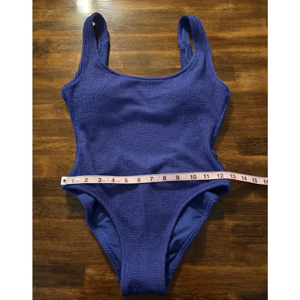 J Crew Women's 4 Claudia Scrunchie One Piece Swimsuit Low Back Bathing Suit
